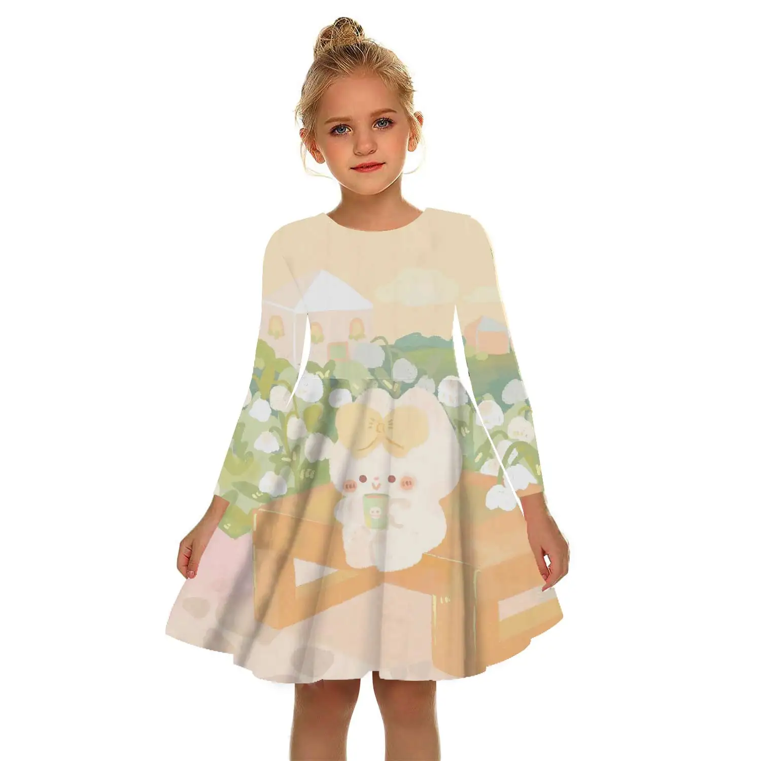 newborn baby girl skirt New Rabbit 2022 3d Printing Summer Kids Shower Girls Baby Casual Dresses Fashion Long Autumn Dresses Everyday Casual Dresses cute baby dresses online Dresses