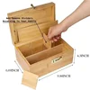 New Bamboo Storage Box with Lock Movable Rolling Tray Tea Cigarettes Operationed Trays Cut Tobacco Reel Handmade Large Stash Kit 3