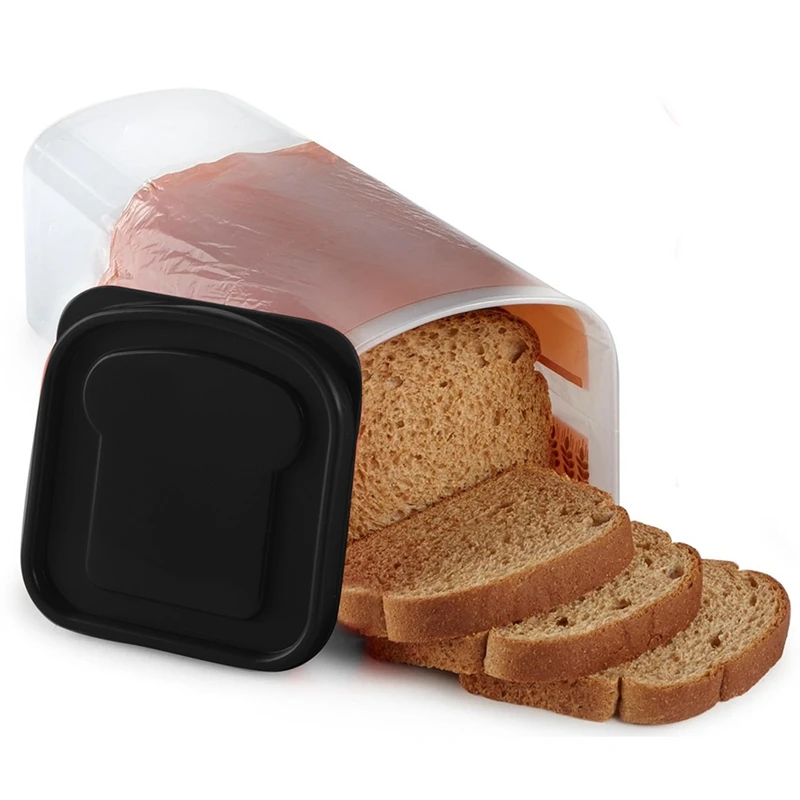 Transparent Bread Box Plastic Fresh-Keeping Toast Storage Holder Lid Bread Crisper Storage Container Easy To Use