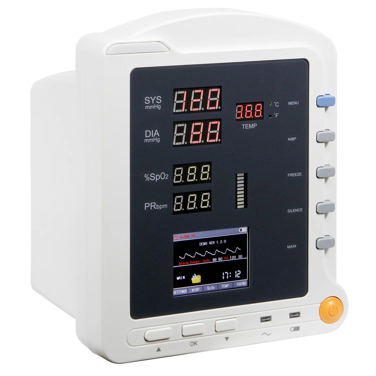 

Портативная ручная машина скорой помощи CONTEC CMS5100 CE, контроль жизненно важных сигналов, icu