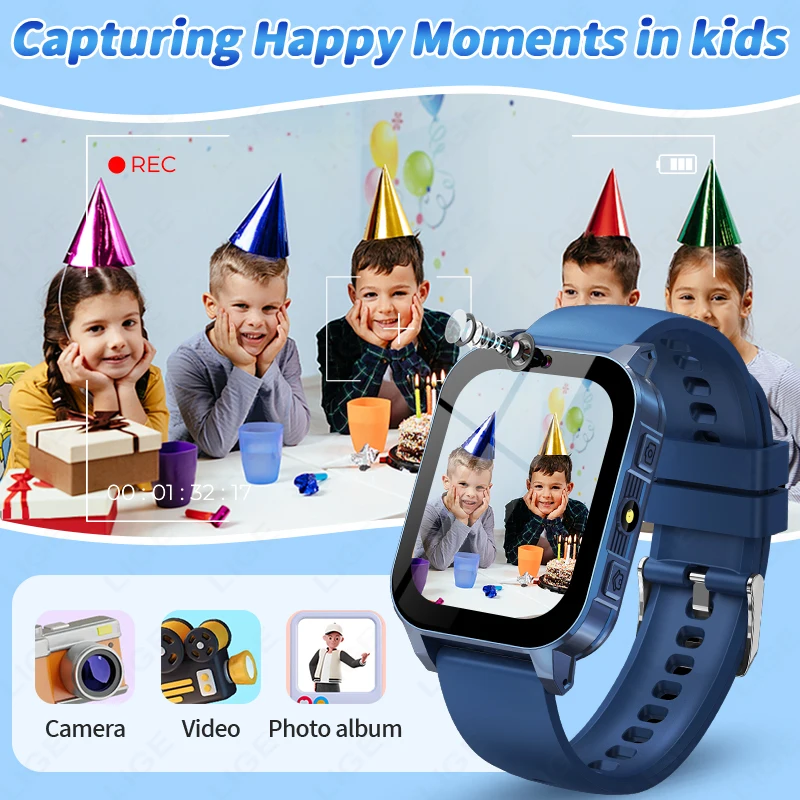 Smart Watch for Kids Puzzle Games HD Touch Screen Camera Music Player Pedometer Alarm Clock Calculator Flashlight Kids Watches