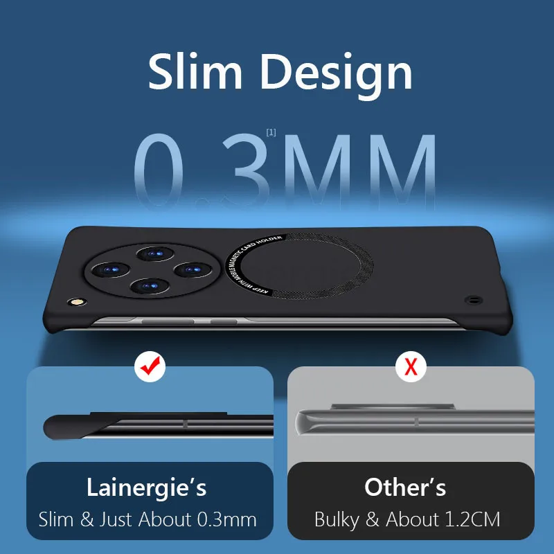Frameless Magnetic Slim Wireless Charging Case - Hard Back Cover