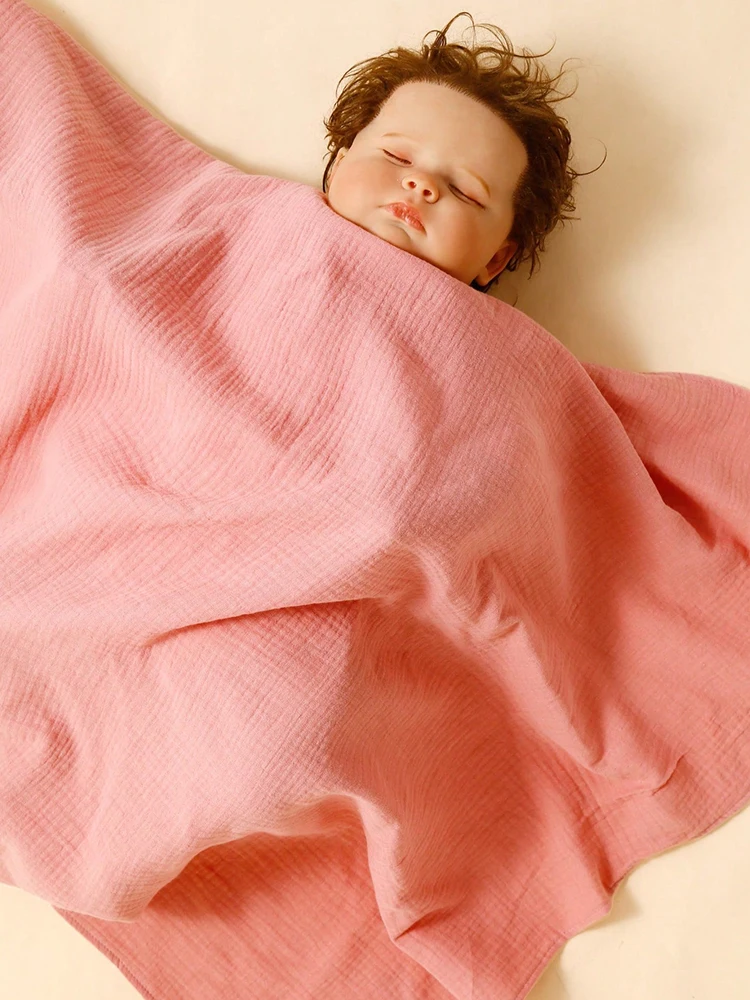 2pcs baby blankets+cute solid color cute baby brine door hat autumn/winter newborn hat children's accessories