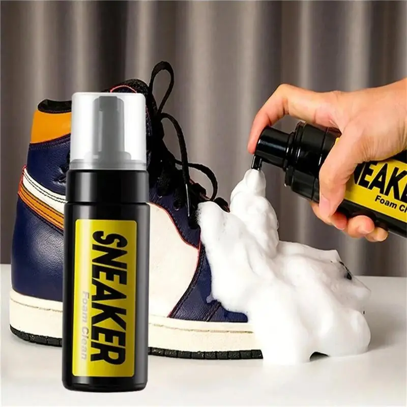 Shoe Cleaner Care Kit with 2 Brush, 5.3Oz cleaning agent and 1 Towel for Leather Knit Canvas PU Fabric Sneakers Tennis Shoes