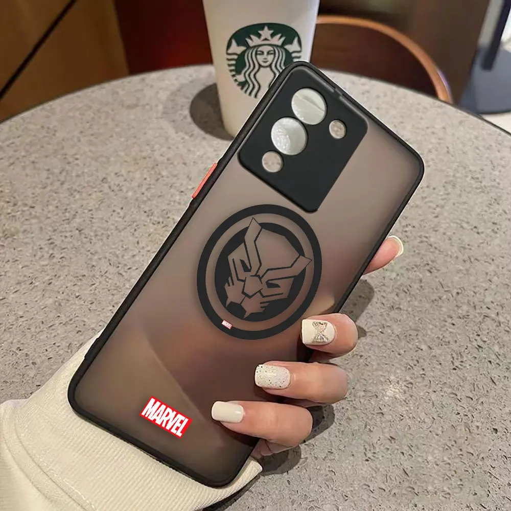 thumbnail image 1 of Funda mate para infinix NOTE 12 G96 11 10 8I 8 7 SMART 4 SPARK 8 8P 5 6 PRO S5 Funda Coque Shell Marvel Logo Lron Spider-Aan, 1 of 5