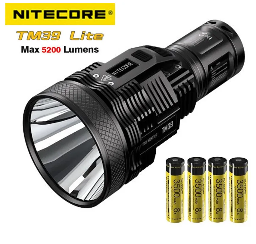 NITECORE TM39 Lite Flashlight OLED Screen SBT 90 GEN2 LED 5200LM beam 1500M Rechargeable Torch Hunting