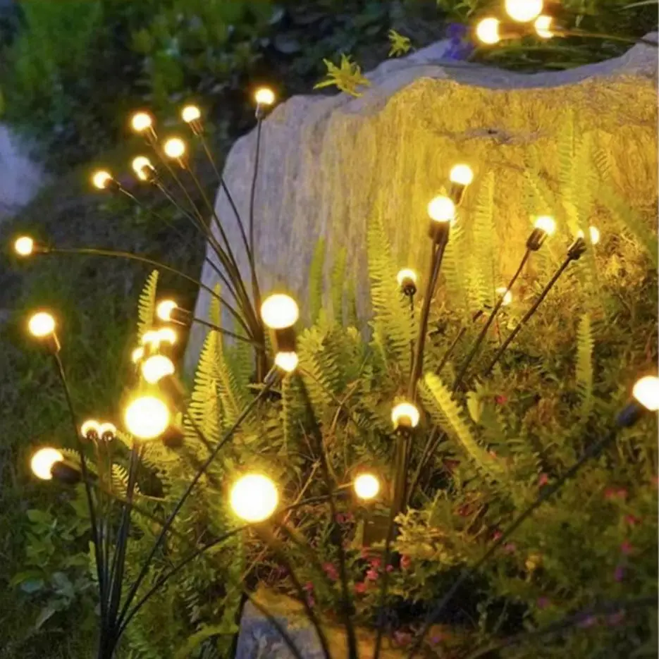 Solar Outdoor Light LED firefly lamp Garden Decoration Waterproof Garden Home Lawn Fireworks Light floor New Year Christmas