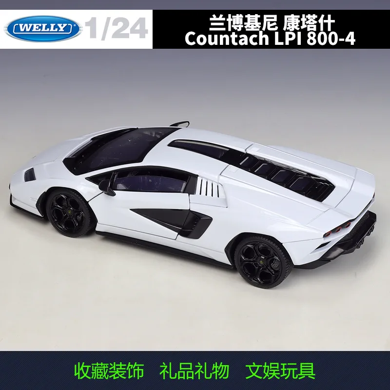 Welly 1:24 Lamborghini Countach Lpi800 모조 합금 자동차 모델 장난감 액세서리