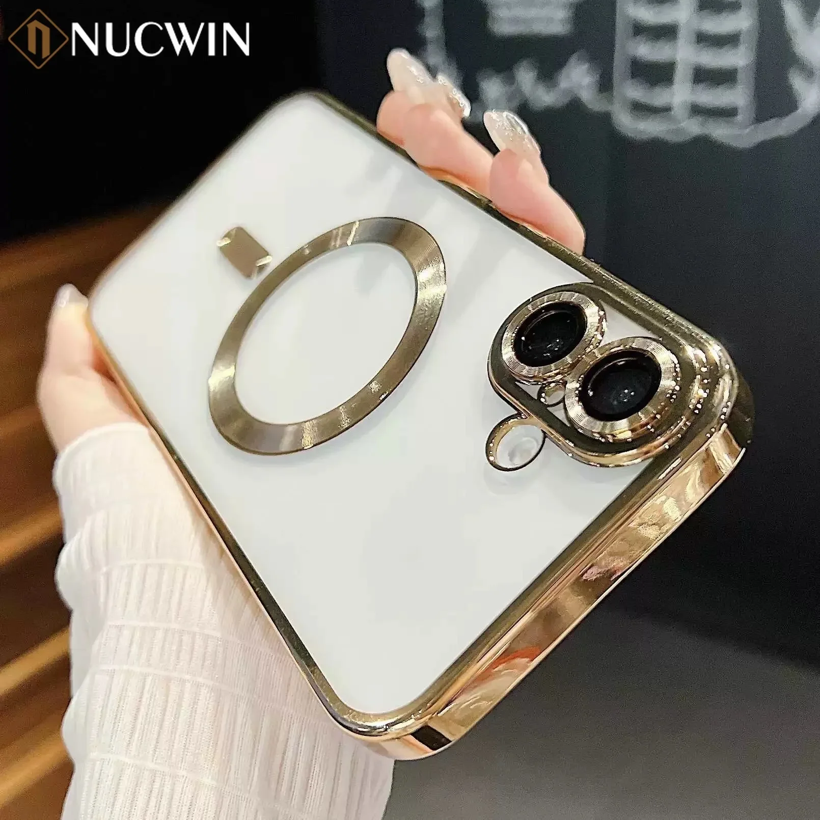 For Magsafe Transparent Case for iPhone 11 12 13 14 15 16 Pro Max Plus 12 13 Mini With Glass Lens Film Shockproof Soft Cover_voghion.com