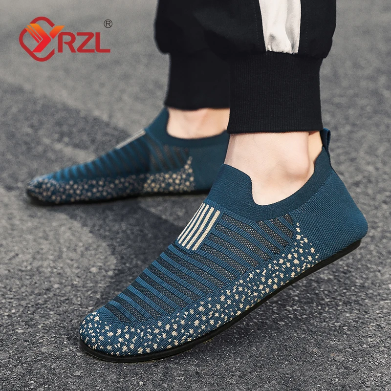 YRZL Mesh Loafers Men Driving Moccasins High Quality Flats Walking Shoes Breathable Non Slip Casual Loafers Summer Shoes for Men