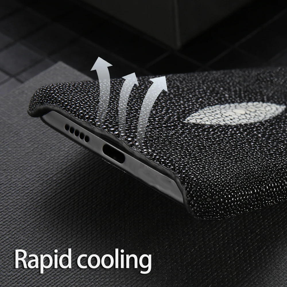 Premium Genuine Stingray Leather Phone Case - Elegant and Durable Design