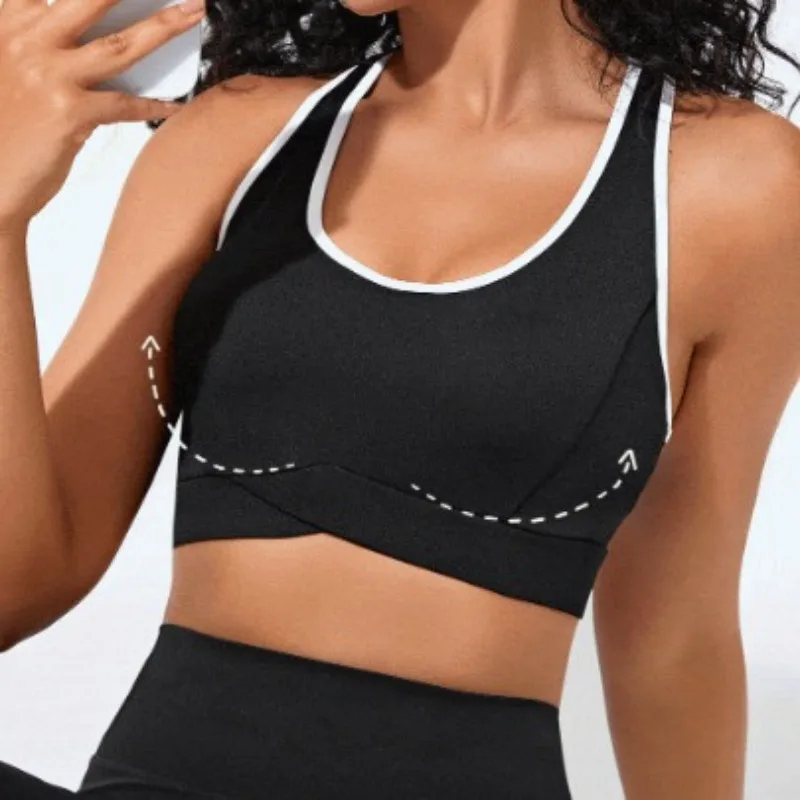 

AL Women Slim Fit Yoga Bra Women Shock-absorbing Sports Bra Herringbone Back Fitness Quick Drying Vest Sports Clothing