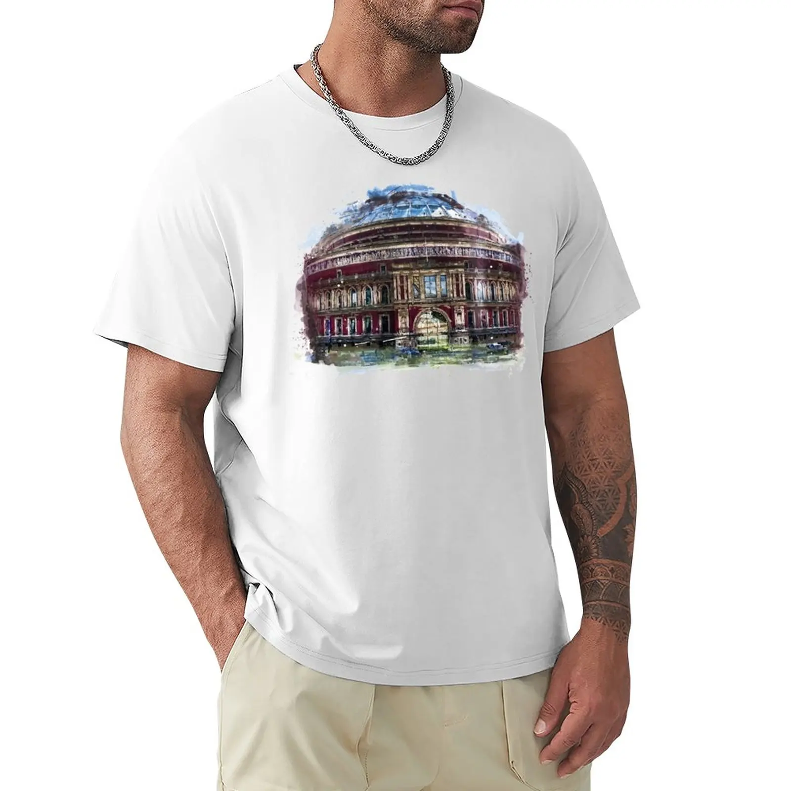 Royal Albert Hall - London T-Shirt Customs Summer Top Sports Fans Magliette Bianche Da Uomo