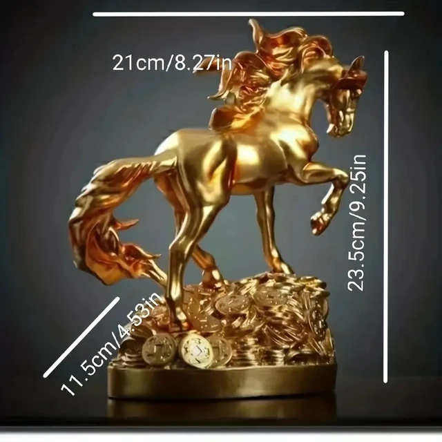 1 pièce-statue de cheval art décoratif, statue de prophétie de richesse, adaptée au salon de la maison, au bar, au café, à la décoration de la pièce 4