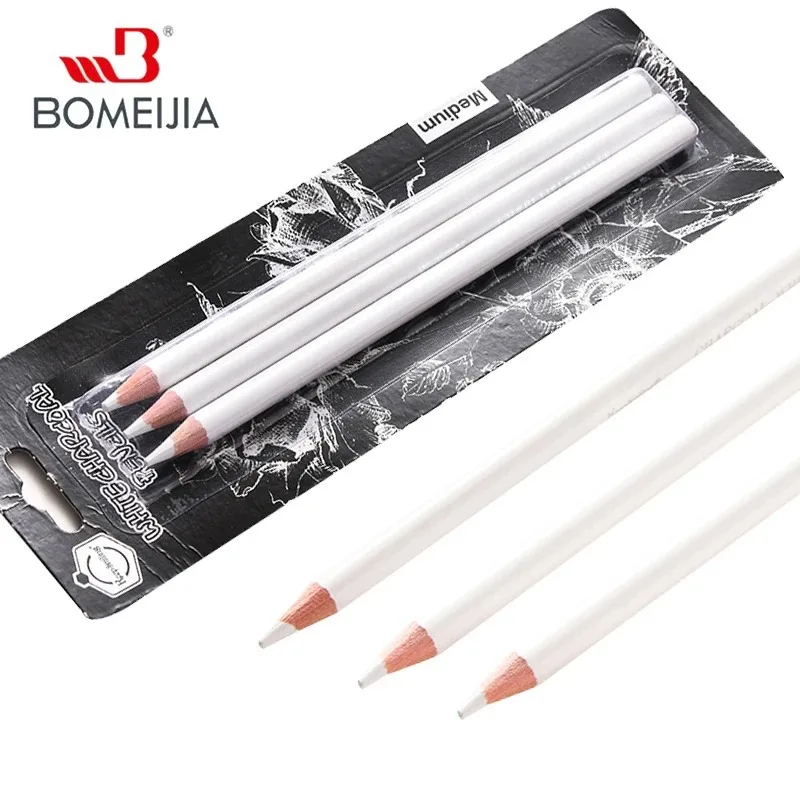 White Sketch Charcoal Pencils Set Professional Standard Pencil Drawing Pencils Set School Tool Painting Art Supplies 3Pcs