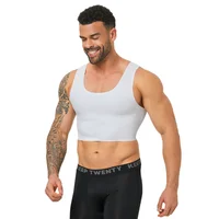 Gilet court façonnant sans couture pour hommes, sous-vêtements ajustés sans manches, gilet confortable respirant à haute élasticité 4