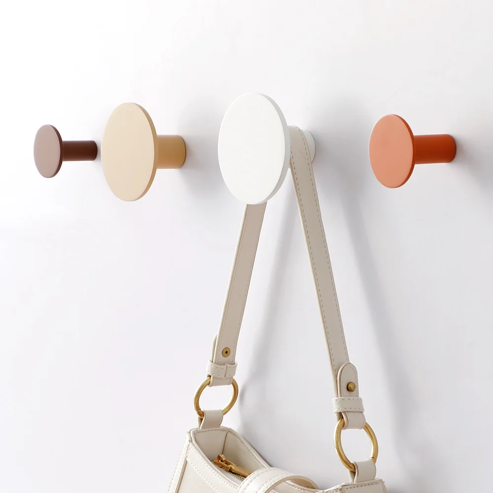 Wall Hooks Coat Rack Wall mounted single hat bag hook Bathroom Indoor Kitchen Hallway Clothes Hat scarf Round Hooks