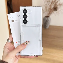 Flip Slot Card Wallet Clip Stand Phone Case - Copertura Protettiva in PC di Colore Solido