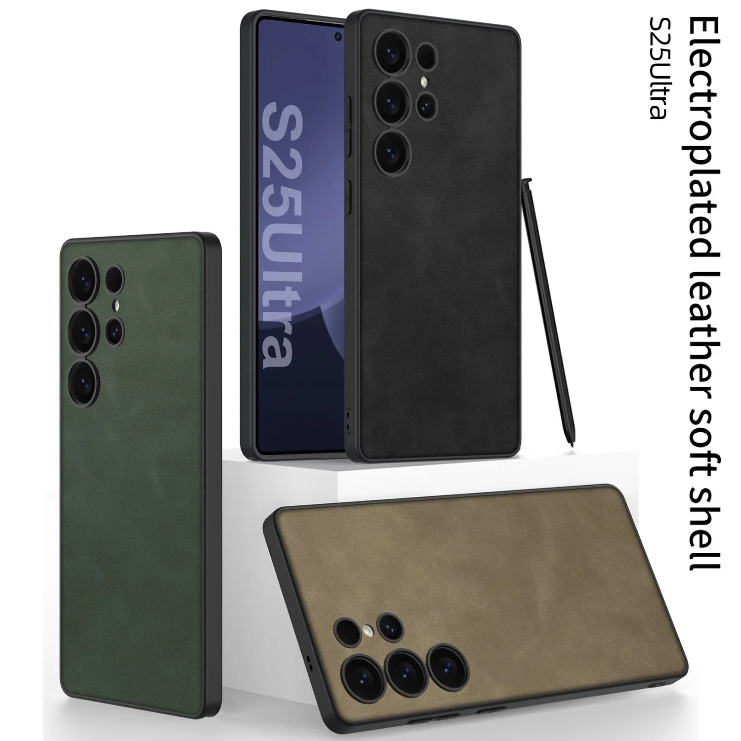 Luxury Leather Phone Case For Samsung Galaxy S24 S25 Ultra 5G Nubuck Leather Protective Case S24Ultra S25Ultra Shockproof Cover 2