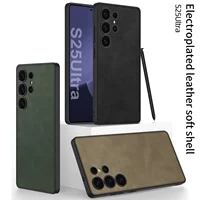 Luxury Leather Phone Case For Samsung Galaxy S24 S25 Ultra 5G Nubuck Leather Protective Case S24Ultra S25Ultra Shockproof Cover 2