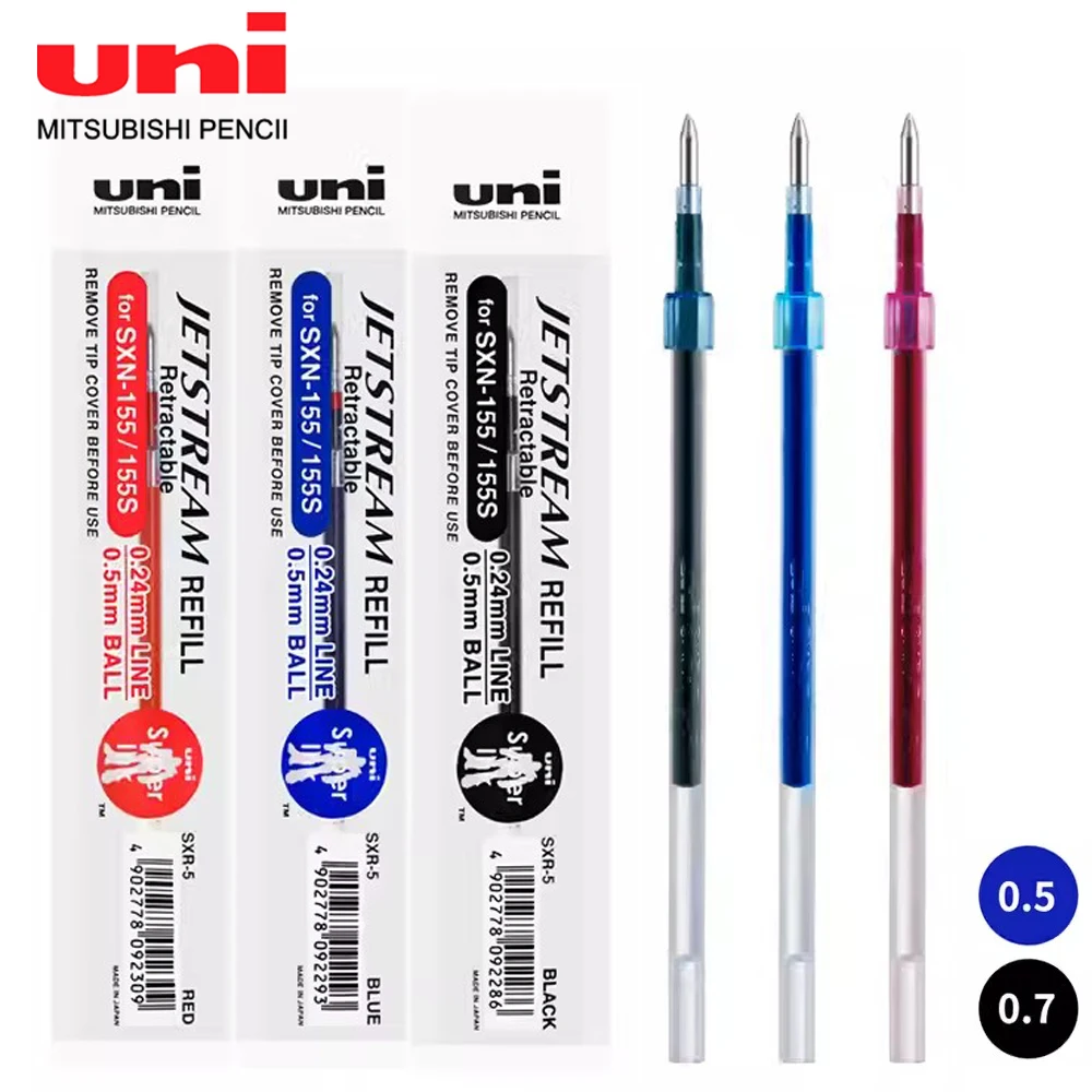 Uni SXR-10 Jetstream - Set di 2 ricariche per penna a sfera, 1,0 mm, colore: Blu