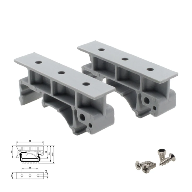 PCB DIN Rail Mounting Adapter Circuit Board Bracket Holder Carrier Clips Control Board Adapter 25mm 10mm wide 43mm long 2pcs din rail,din rail bracket