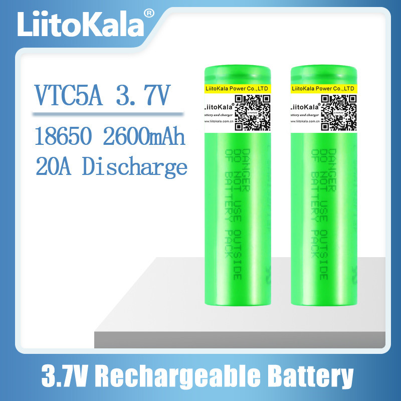  1-30PCS LiitoKala 3.7V 2600mAh VTC5A rechargeable Li-ion battery 18650 Akku US18650VTC5A 35A Toys flashlight 