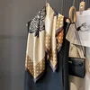 90×90CM New Retro Double-sided Printed Scarf Neck Scarf High-end Fashion Age-Reducing Silk Scarf Fashionable Scarf With Shawl 1