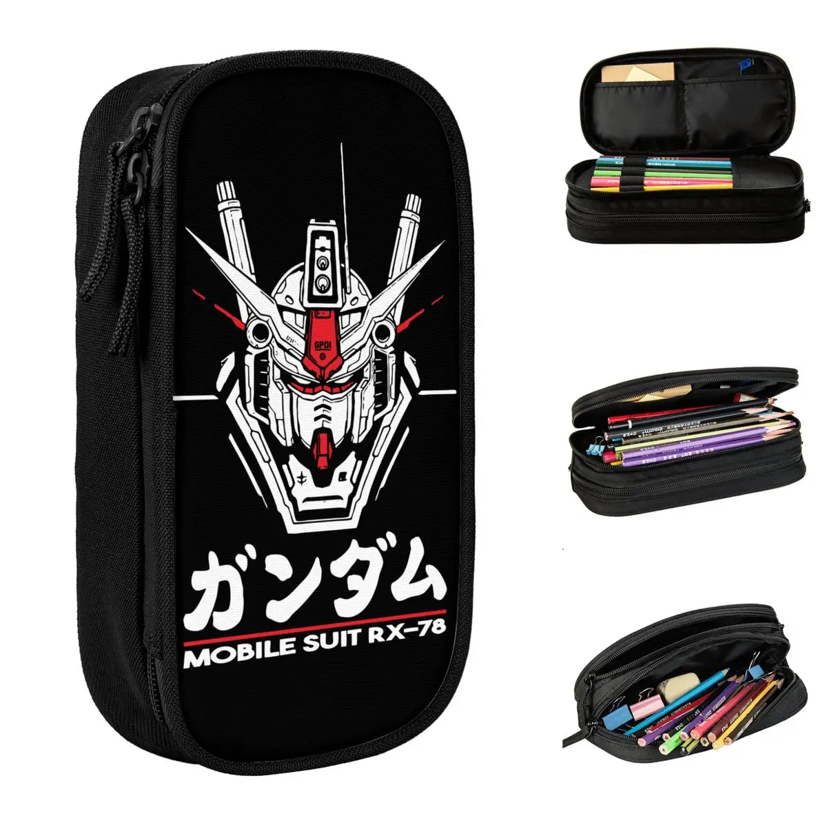 

Mazinger Z RX-78 Pencil Case Pencil Box Pen for Girls Boys Big Capacity Bag Students School Cosmetic Accessories