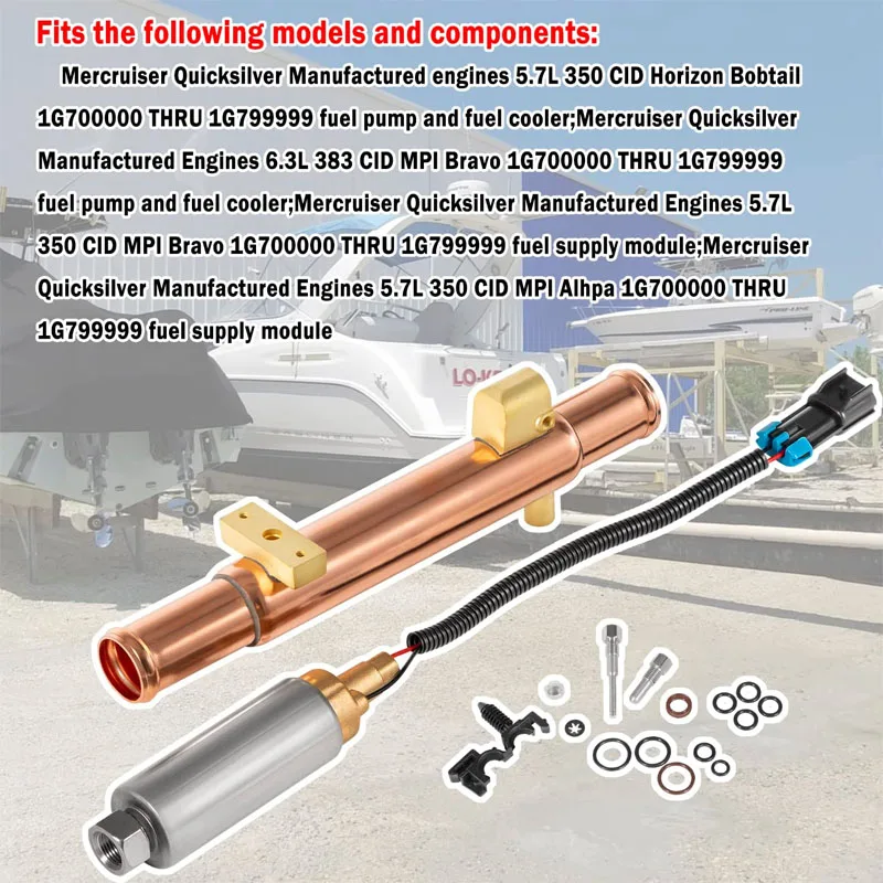 Fuel Pump & Cooler Kit Compatible with V-6 & V-8 Mercruiser Efi  