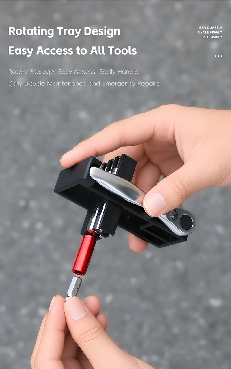 WEST RADFAHREN Multifunktionale Fahrrad Reparatur Werkzeuge Tragbare Ratsche Werkzeug Set Schlüssel Legierung Bit Toolkit MTB Rennrad Zubehör – Detail 10