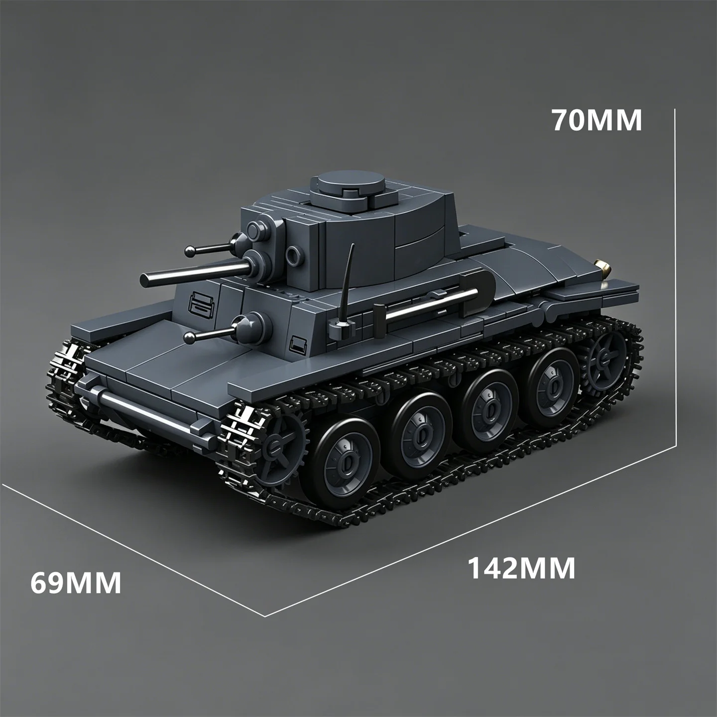 제2차 세계대전 당시 독일군 PZ.Kpfw. 38(T) 경전차 조립 블록, 타이거 II 탱크 장난감, 팬더 탱크 모델