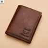 BULLCAPTAIN New 100% Leather Men's Wallet High Quality Product Leather Men's Wallet Multifunctional Card Slot Short Wallet QB017 1