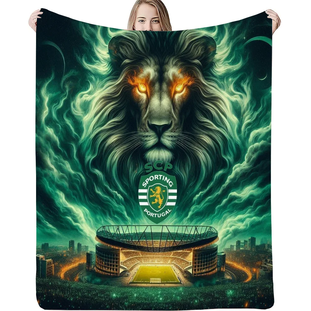 Bed Throw Blanket for Sofa Luxury Throw Blankets for Decorative Sofa Portuguese Sporting Football Clubs Logo Blankets King Size 4
