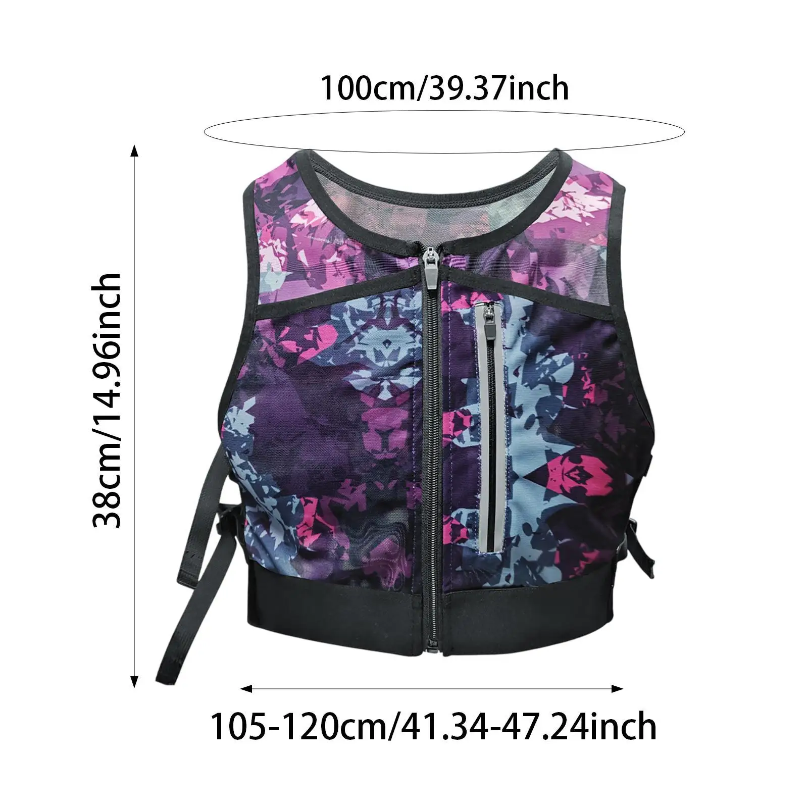 Running Vest Reflective Front Zipper Trendy Lightweight Phone Holder Chest Bag for Cycling Workout Jogging Camping Motorcycling