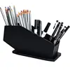 Day Night Cosmetic Brush Organizer Gothic Wooden Coffin Makeup Holder Cosmetic Storage Spooky Compartment Pen Holder 2