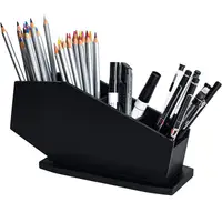 Day Night Cosmetic Brush Organizer Gothic Wooden Coffin Makeup Holder Cosmetic Storage Spooky Compartment Pen Holder 2
