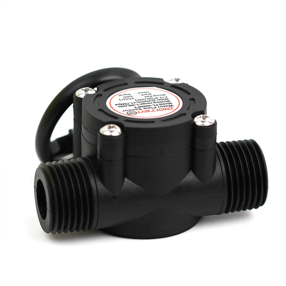 DIGITEN NPT Thread G1/2" Water Flow Hall Sensor Switch Flow Meter Flowmeter Counter 1-30L/min FL-408NPT