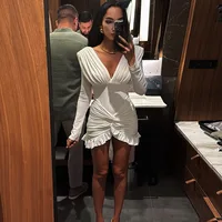 Jaclyn Cross Ruffle Trim Mini Dress 5