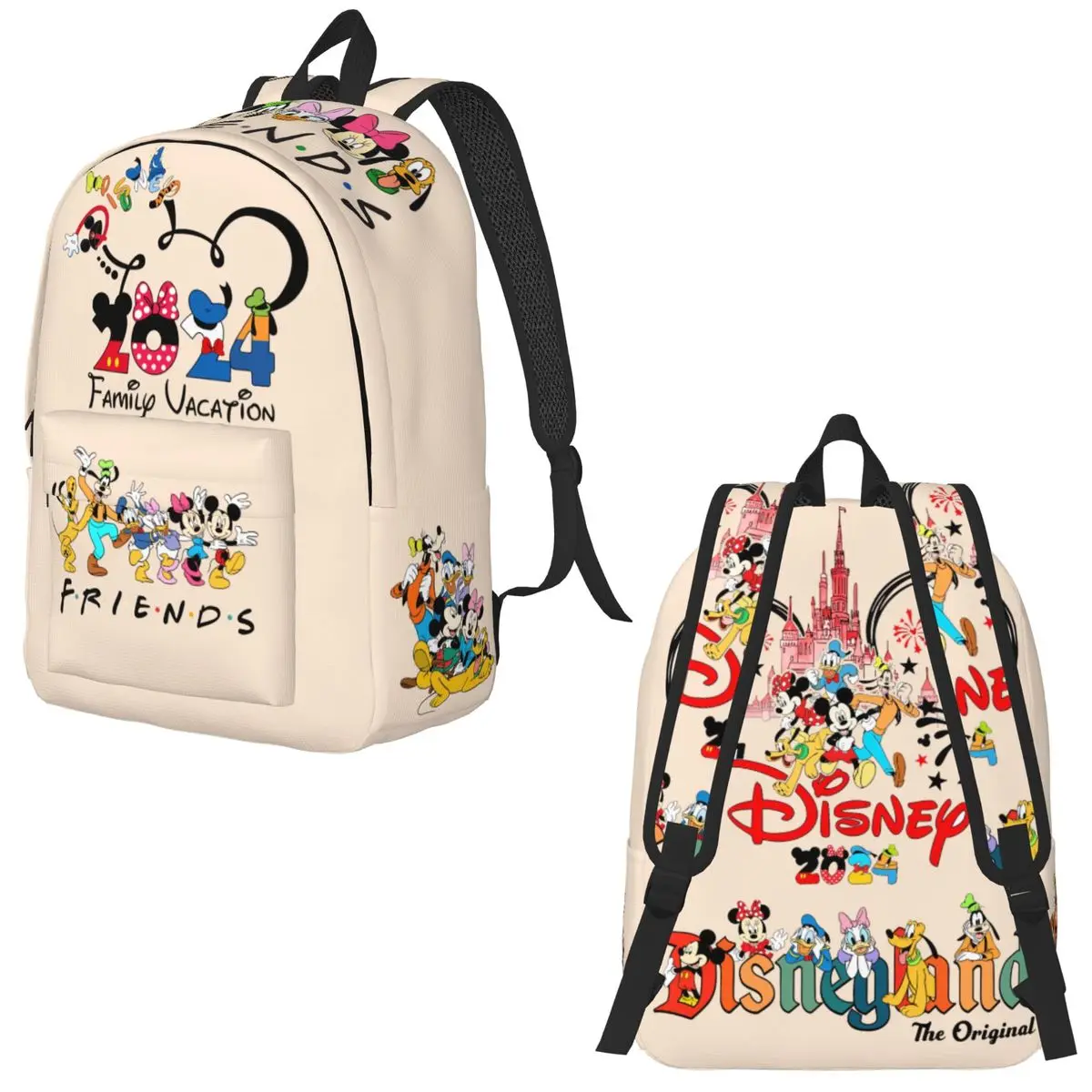 

2024 Minnie Mickey Goofy Donald Daisy Duck Backpack for Teens Kids Student School Bags Daypack Elementary High College Hiking