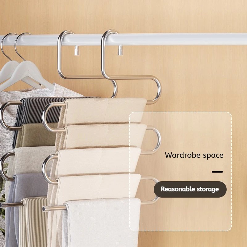 5 Layers Multi-functional Clothes Hangers Non-slip Pant Storage Rack Cloth Rack with Multiple Functions for Hanging and Storage clothes hangers
