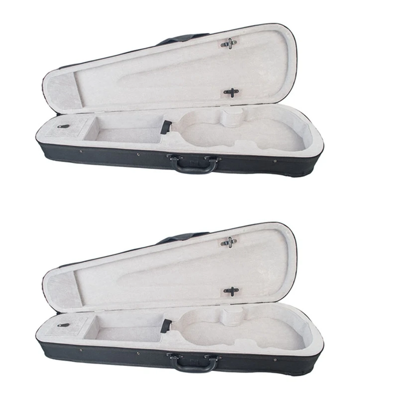 

2X Violin Case 1/2 Size Professional Triangular Shape Violin Hard Case -Silver Inside Violin Parts New