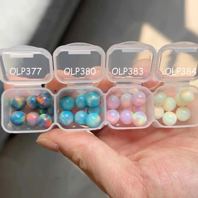 3mm 4mm 5mm Colorful Top Fire Synthetic Ball Shape Nebula Opal Bead With Full Hole/Half Hole/Without Hole