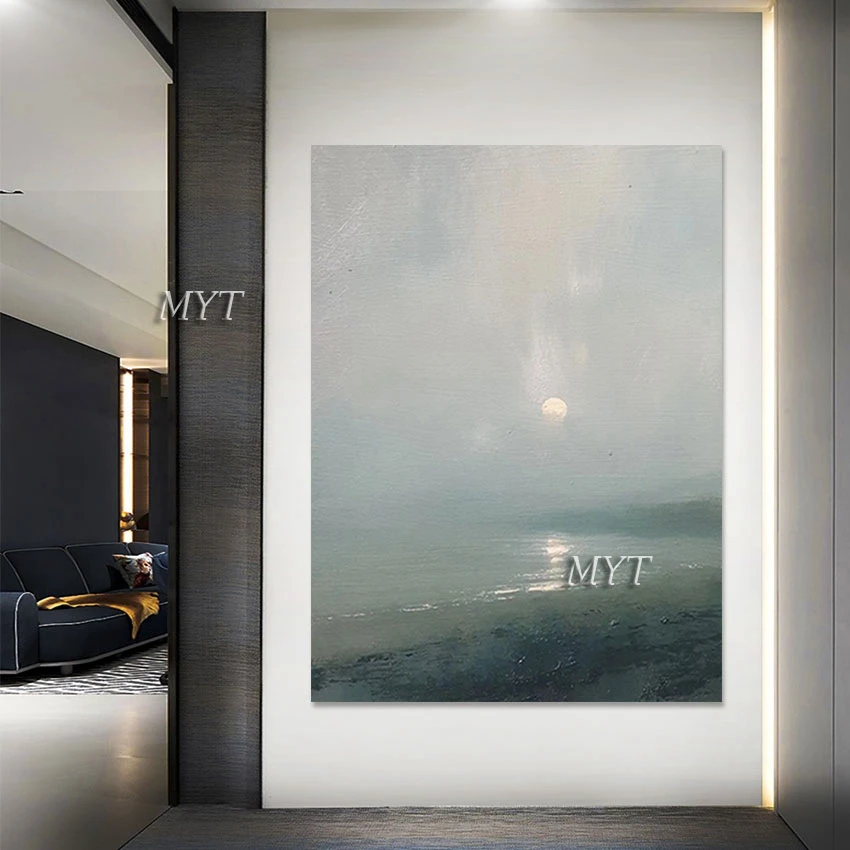 

Lake Natural Scenery Oil Painting Unframed Abstract Sunset Canvas Art Drawing 100% Hand-painted Wall Picture For Restaurant