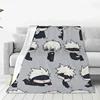 Gojo Sensei Anime Manga Blanket Fleece Autumn/Winter Jujutsu Kaisen Multi-function Super Warm Throw Blankets for Bedding Outdoor 1