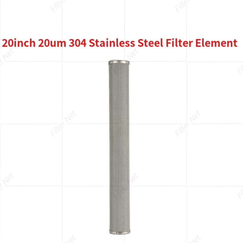 Cartucho do Filtro de Água do Reutilizado Resistente à Rosão Industrial 20 Polegada 304 20 Mícrons Aço Inoxidável