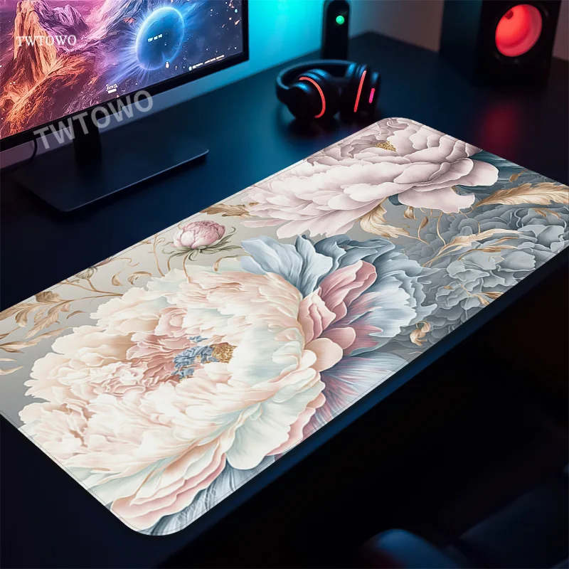 Mouse Pad Gamer Flower XL Large Mechanical Keyboard Pad Non-Slip Soft Laptop Mouse Mats Desktop