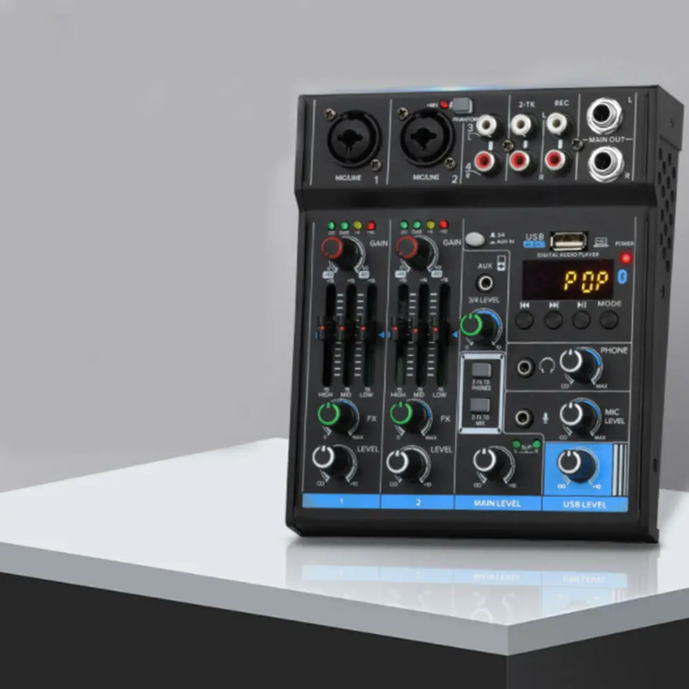 

U8 4 Channel Studio USB Audio Interface Mini Mixer Professional Digital Portable Mixing Sound Card Bluetooth Compatible Function