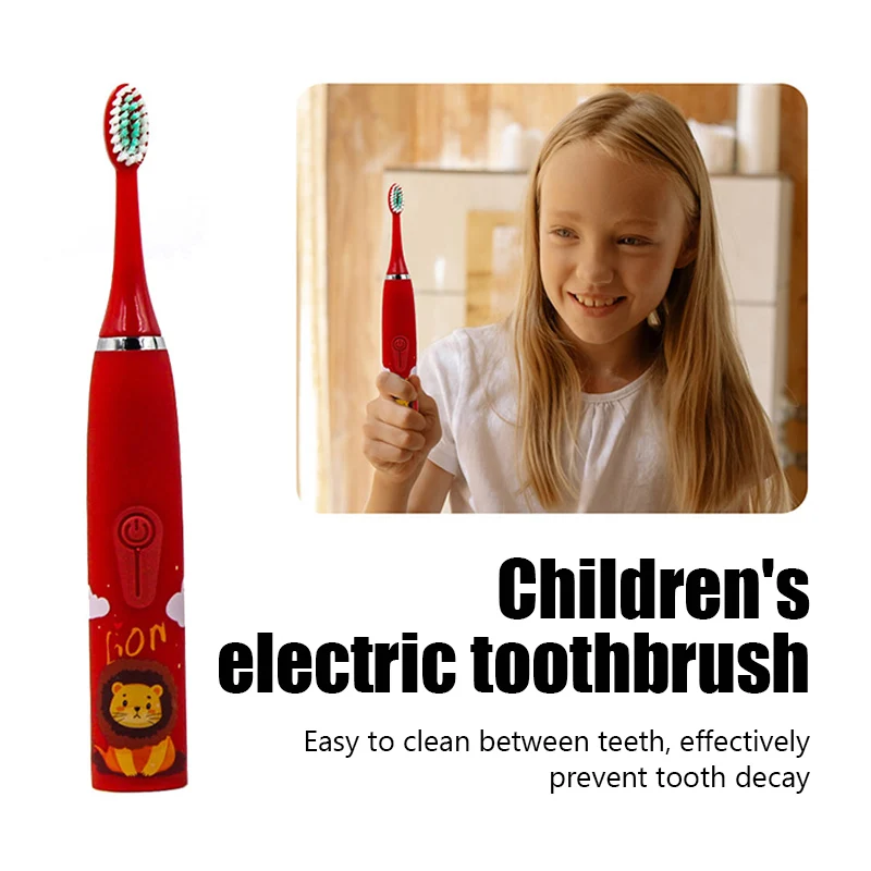 Children Sonic Electric Toothbrush Cartoon Kids With Replace The Toothbrush Head Ultrasonic Electric Toothbrush Sonic Brush Head 2