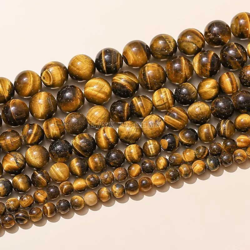 AAA+ Natural Yellow Tiger Eyes Stone Beads Round Loose Spacer 4-16mm Buddha Bead For Jewelry Making Bracelet Necklace Accessory